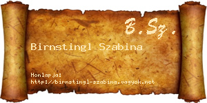 Birnstingl Szabina névjegykártya
