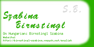 szabina birnstingl business card